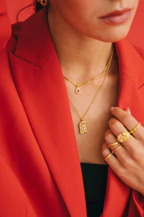RED PLANET PENDANT GOLD
